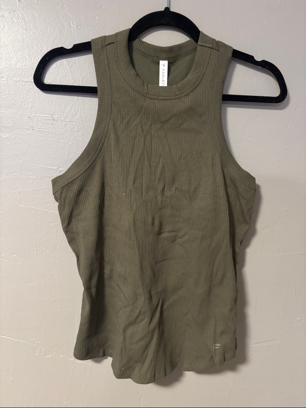 Fabletics Olive Ribbed Tank Top